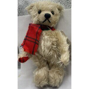 9” Border Bruins Mohair Teddy Bear Jointed SUE NICOLL artist Scotland